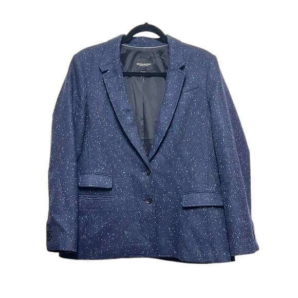Banana Republic Speckled Navy Single Breasted HackingS Collared Jacket Blazer - Picture 2 of 8